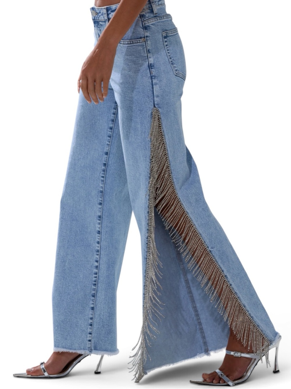 NWT AKIRA ESSENTIAL RELAXED FIT BLING DENIM JEANS - Picture 2 of 6